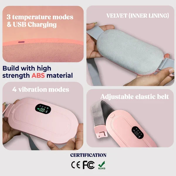 Kivra Period Cramp Relief Heater & Massager – 3 Heat & 3 Massage Modes